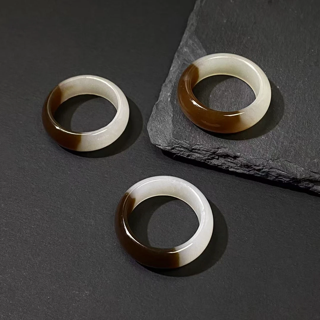 【碧玉尖商董三】和田玉糖玉戒圈（多样性发一个）指圈环戒