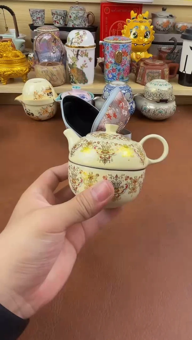 陶瓷茶具摆件旅行套组