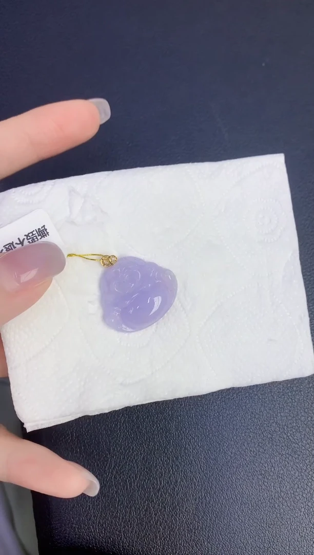 颈饰18K金镶嵌翡翠缅甸天然翡翠A货