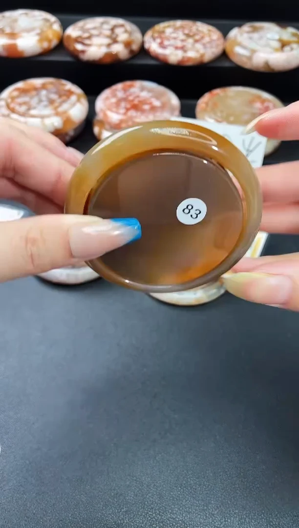 手镯玛瑙/玉髓未镶嵌石英质玉57圈56/57带(赠送镯心)