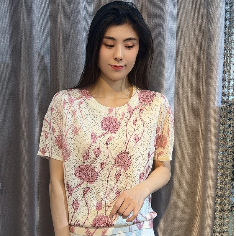 2025年春夏天丝亚麻衫女生气质时尚半袖-25033