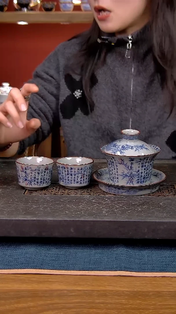 简装家用款3件套 老陶泥开片纹陶瓷茶具