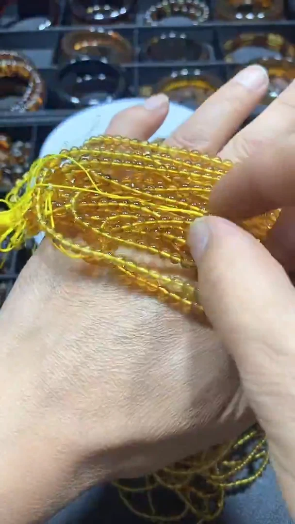 琥珀颈饰未镶嵌天然缅甸琥珀链子4+