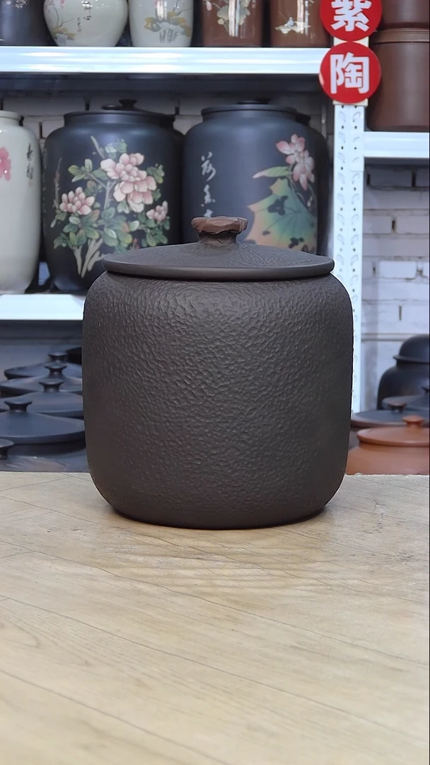 素锤纹醒茶罐 357克饼茶撬散1饼 散茶200克到300克 全新无瑕疵