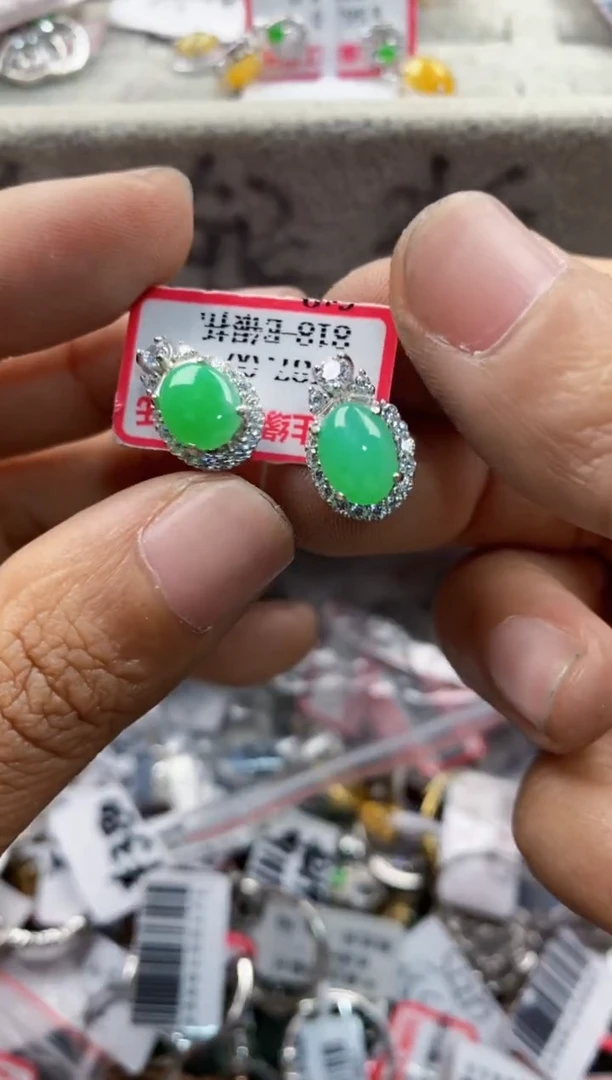 银S925镶嵌戒指翡翠14              2