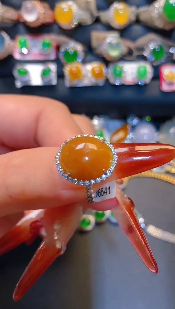 翡翠银S925镶嵌耳饰天然