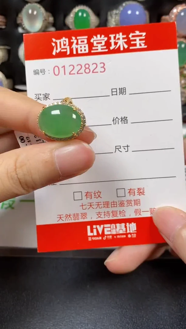 银S925镶嵌戒指翡翠2823