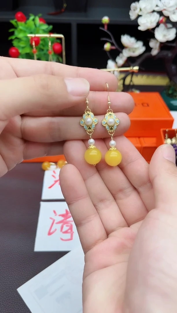 玛瑙/玉髓耳饰银S925镶嵌330000