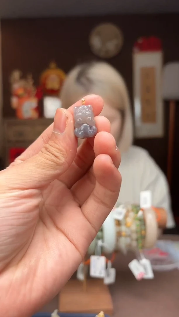 【闪购商品】和田玉AB128老虎18K金镶嵌-