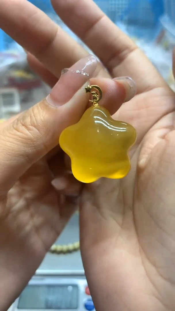 18K金镶嵌琥珀珠宝奇石2749