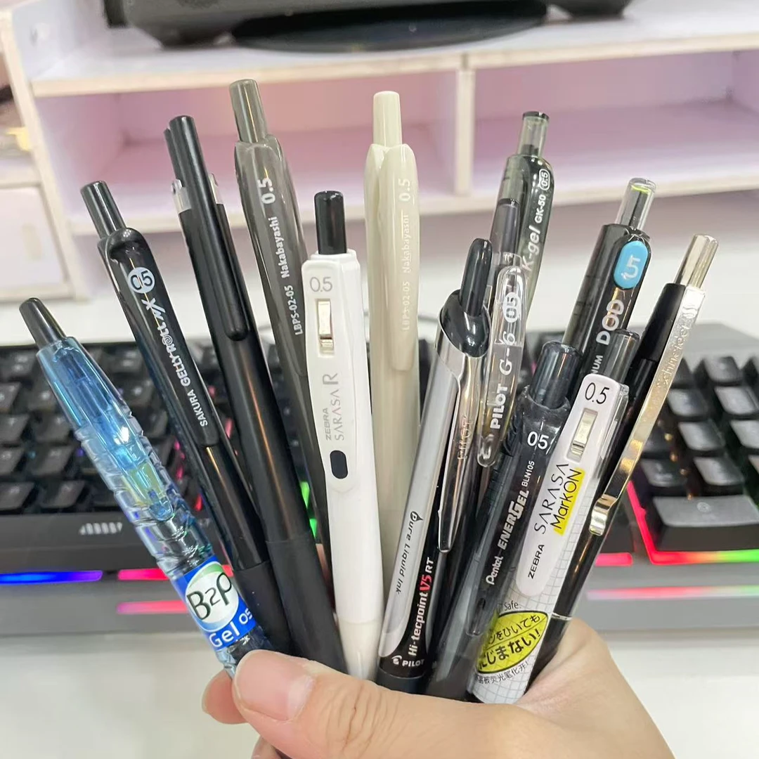 【全进口高端刷题笔】学生考试刷题专用按动黑色0.5速干中性笔