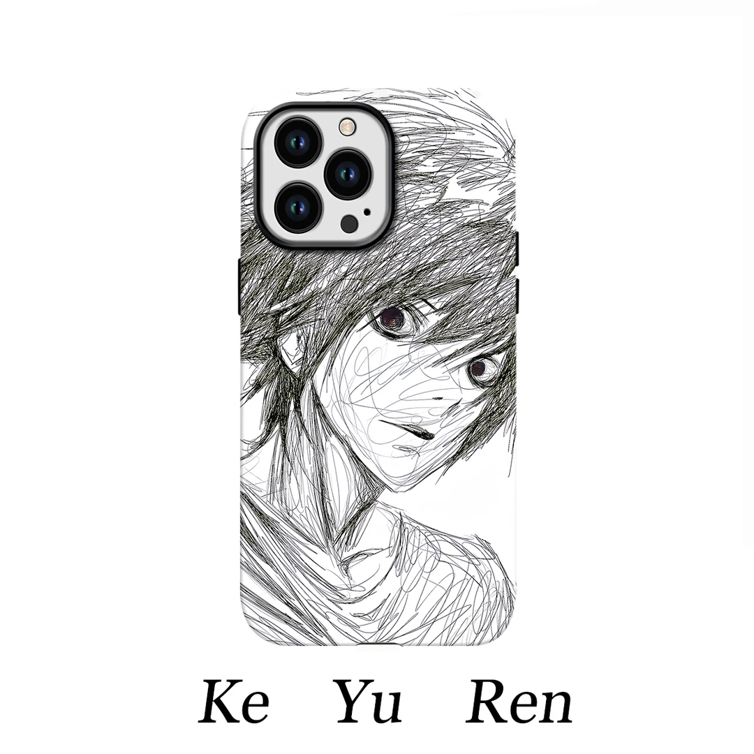 素描L手机壳适用14promax创意13艺术12个性15iPhone11小众16PRO88