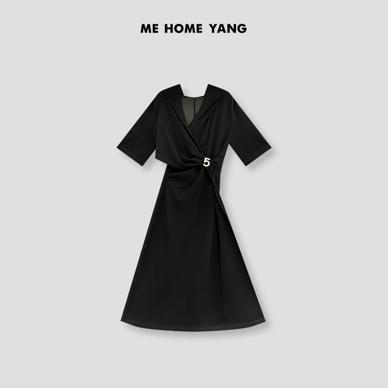 ME【交叉腰连衣夏季新款女士气质通勤显瘦连衣裙MEQS2734