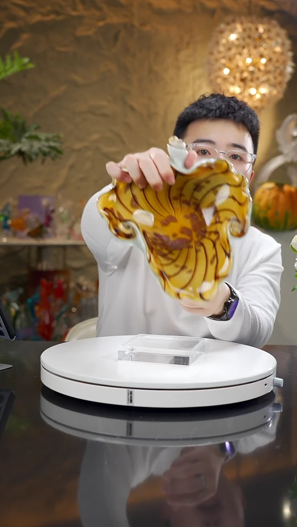 琉璃手工艺品福利琥珀白果碗摆件