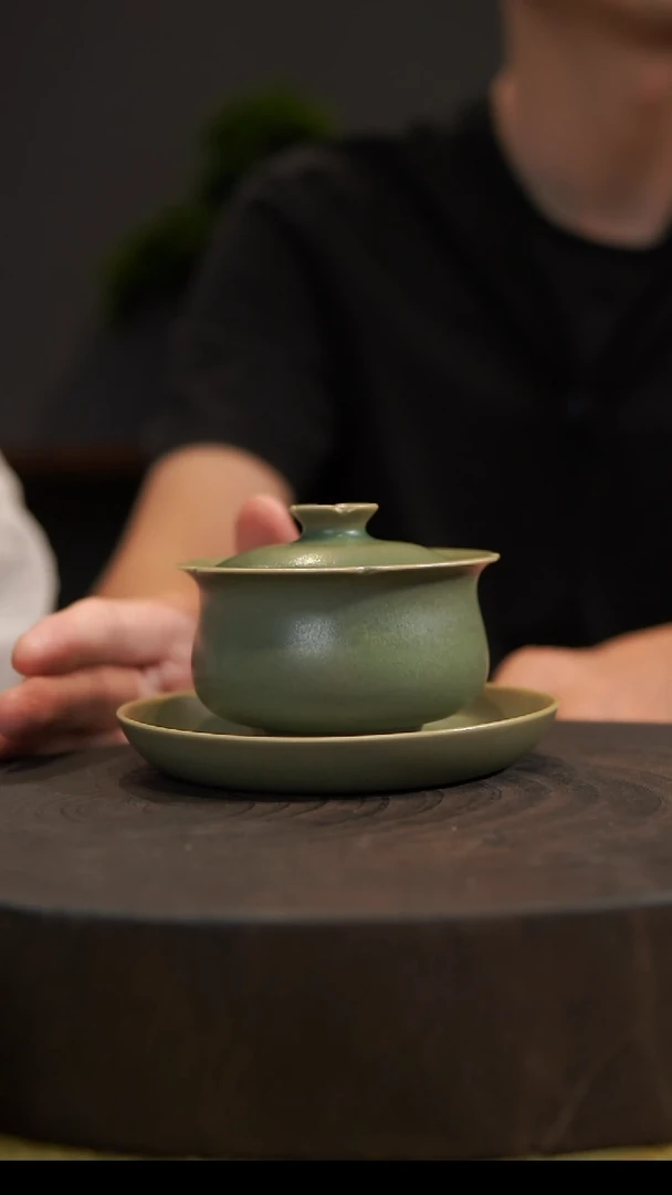 杯子钱袋二才盖碗+奉华碟 汝州原产地  原矿老釉
