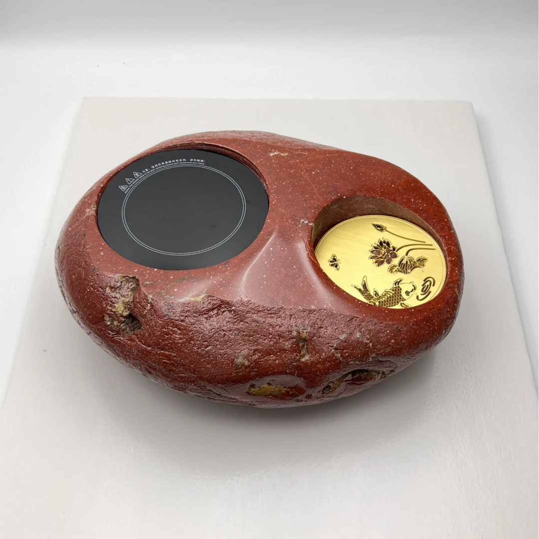 天然鹅卵石煮茶电陶炉家用石头天然石头煮茶炉·红红火火茶具