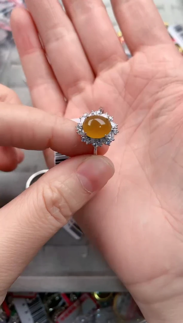 银S925镶嵌戒指翡翠8888----4