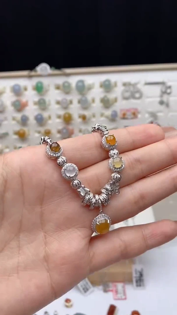 翡翠戒指银S925镶嵌雪***仗天然A货翡翠