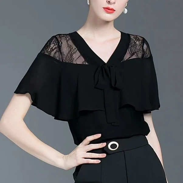 2025夏季新款t恤蕾丝显瘦气质百搭露肩设计感短袖薄款洋气上衣女