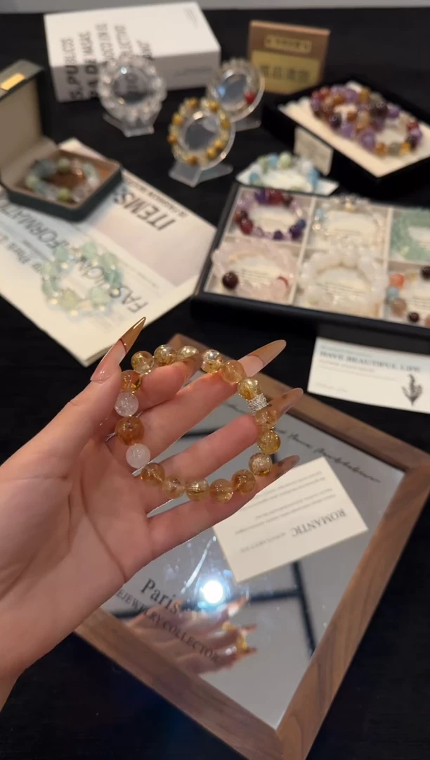 未镶嵌手链水晶黄塔晶f047