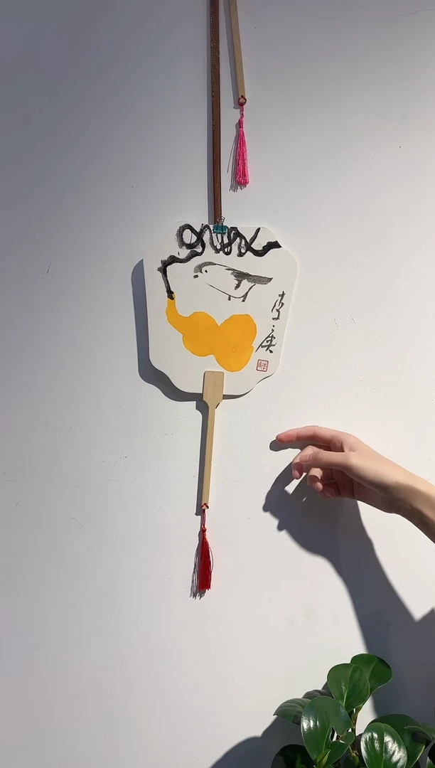国画y/天津人美-李庚花鸟团扇作品