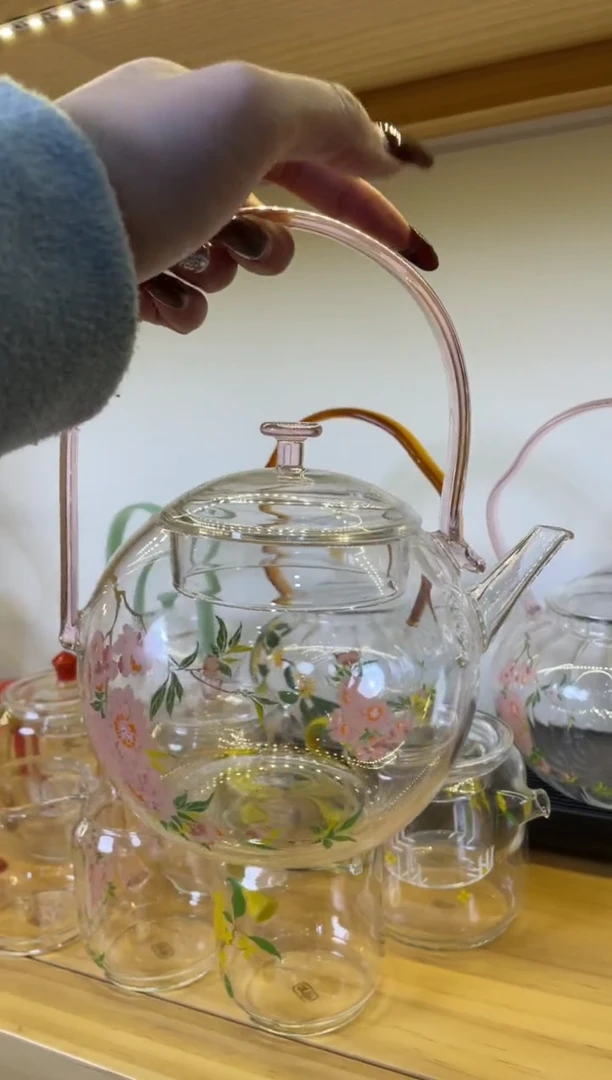 手工艺品玻璃九河抱月壶粉把桃花啊