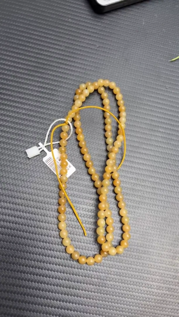 项链未镶嵌和田玉若羌微色差纯糖卡6*108颗