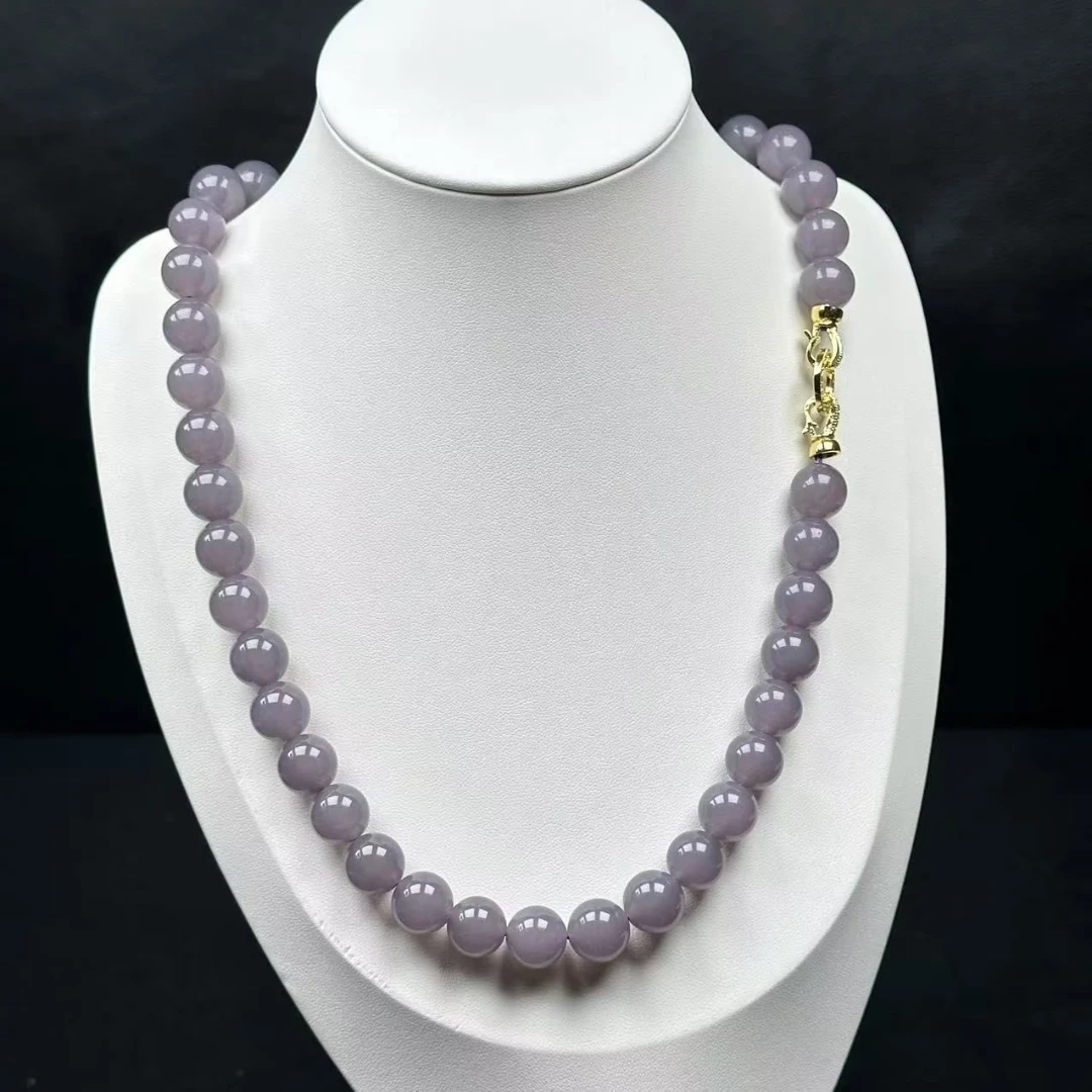 烟紫色卡12mm项链时尚-A2067