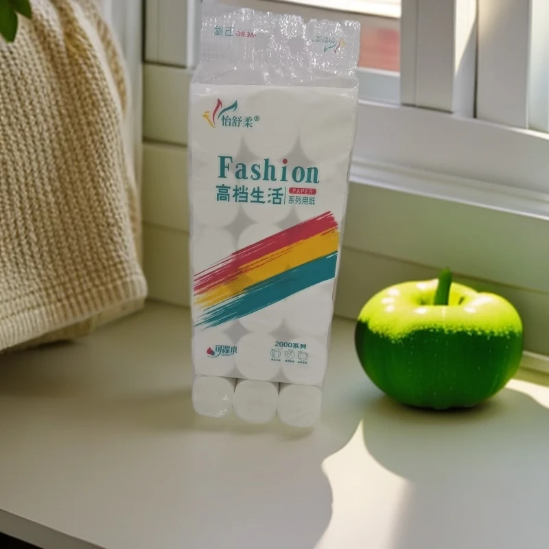 原生木浆家用卷纸，可湿水，18卷实惠装。