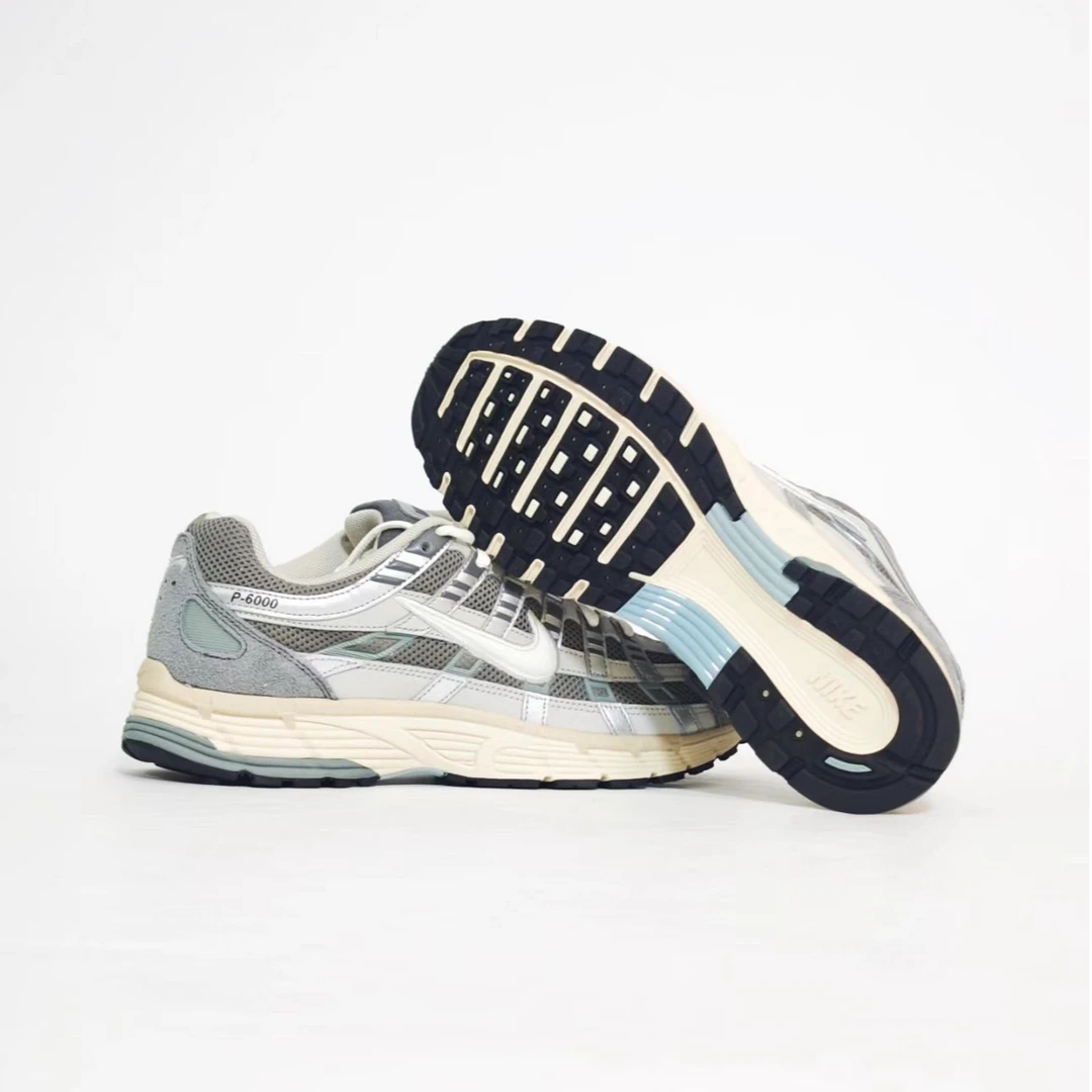NIKE耐克 P-6000 男女同款低帮白银运动复古休闲运动跑鞋官方正品