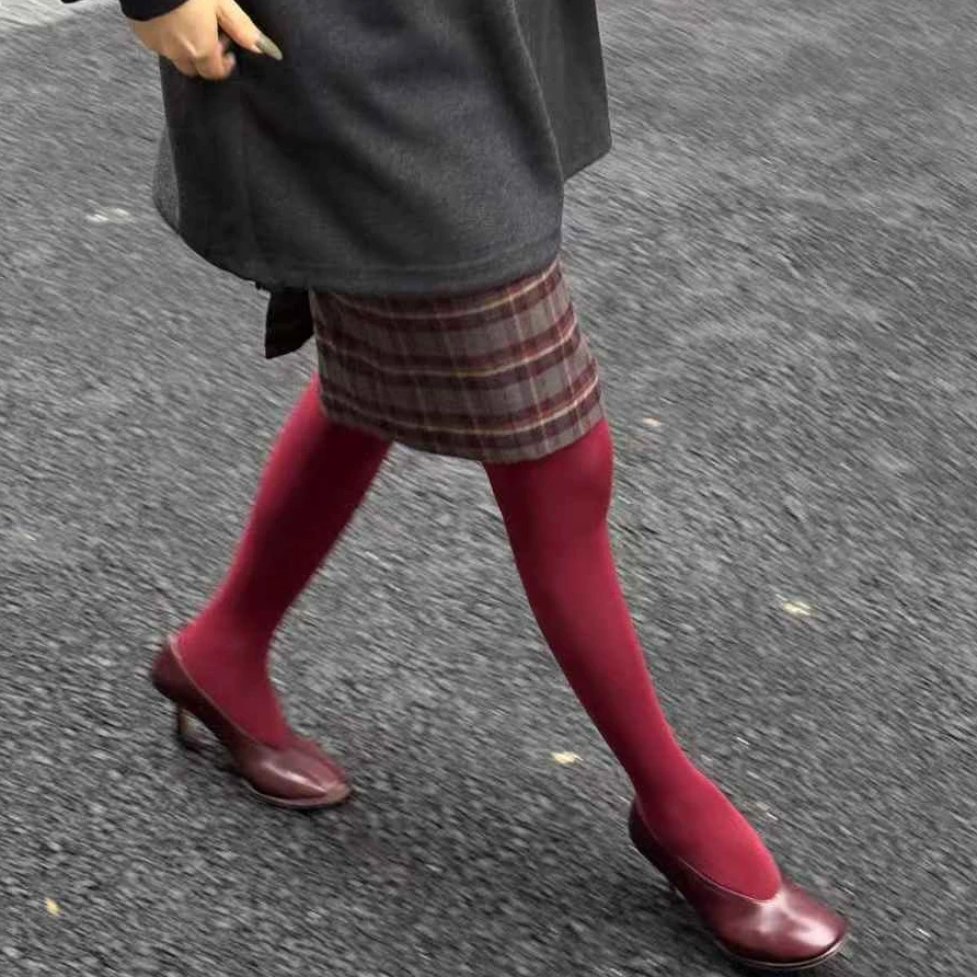 GUDDLABB桑红色连裤袜LAB0420031