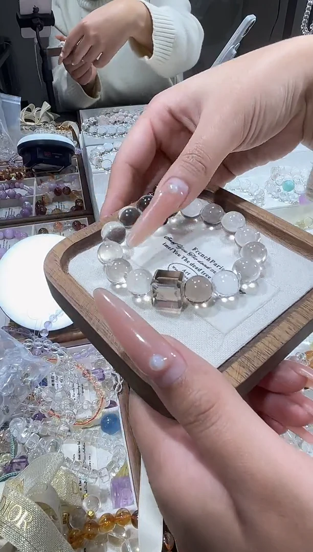 未镶嵌手串水晶天然白水晶牛鼻孔多样性发一