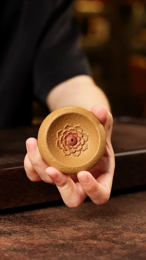 茶壶紫砂莲花香插