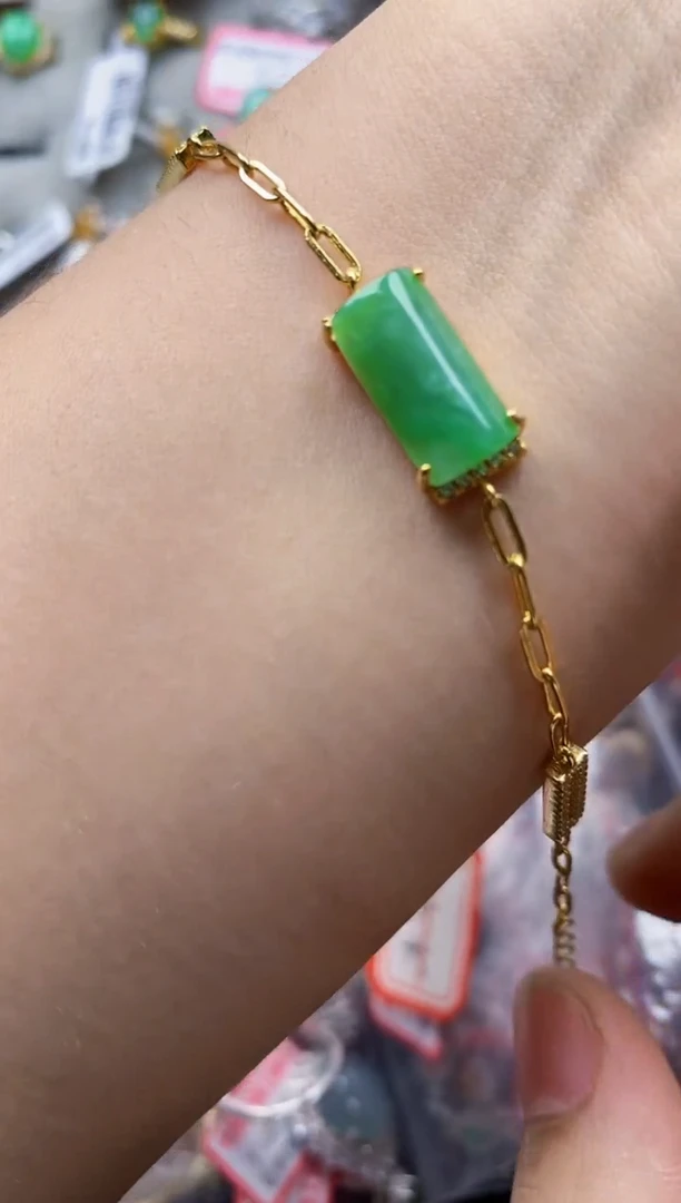 翡翠戒指银S925镶嵌5555---9