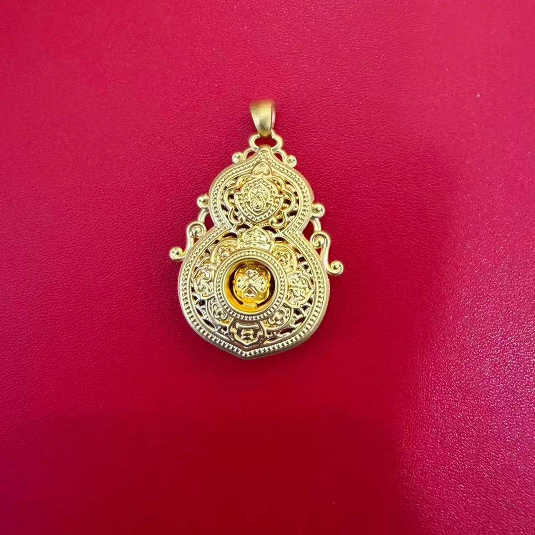 无品牌老庙足金四美葫芦吊坠