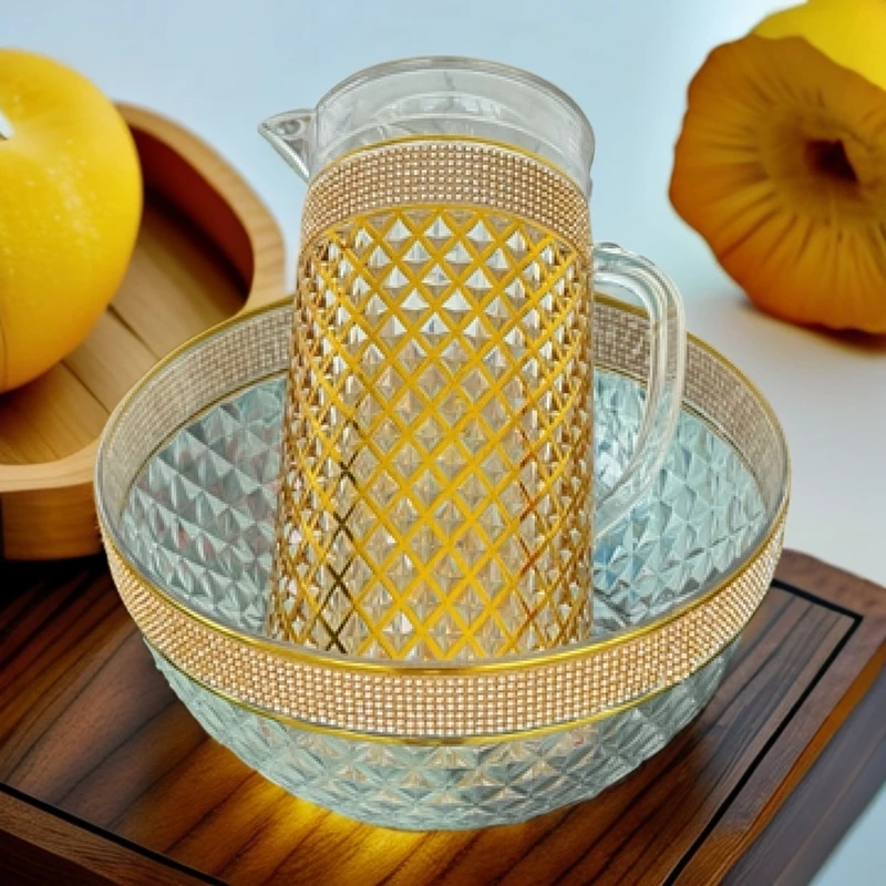 新疆客人洗手壶套装洗手盆亚克力欧式加厚加大带宝石款yakut水壶p