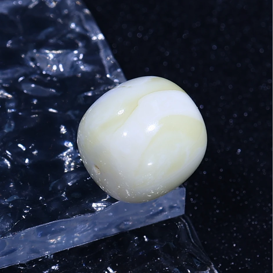 K532   17*17.4mm瓷白栆桶珠锁骨珠文玩手串配珠精品