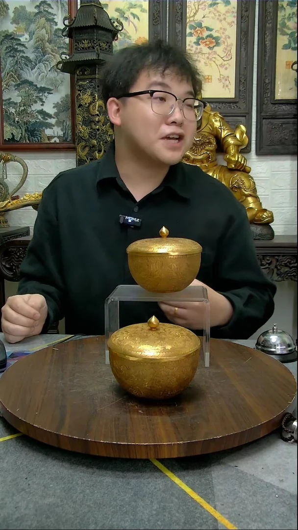 【闪购商品】对盖碗铜像造像收收藏造像