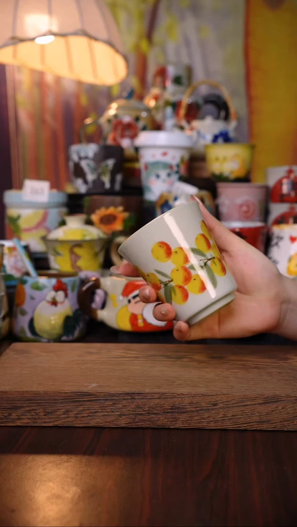 杯子陶泥垚手作 景德镇手工手绘陶瓷器物