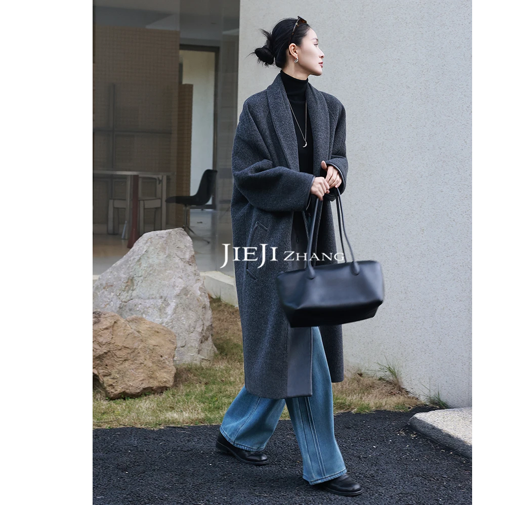 【JIEJI ZHANG】羊毛羊驼高级定制秋冬百搭混纺大衣351223