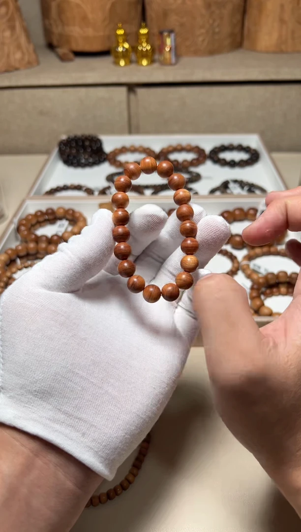 檀香木手串/手链老山檀香1.0单圈横纹黑肉二档品质福利