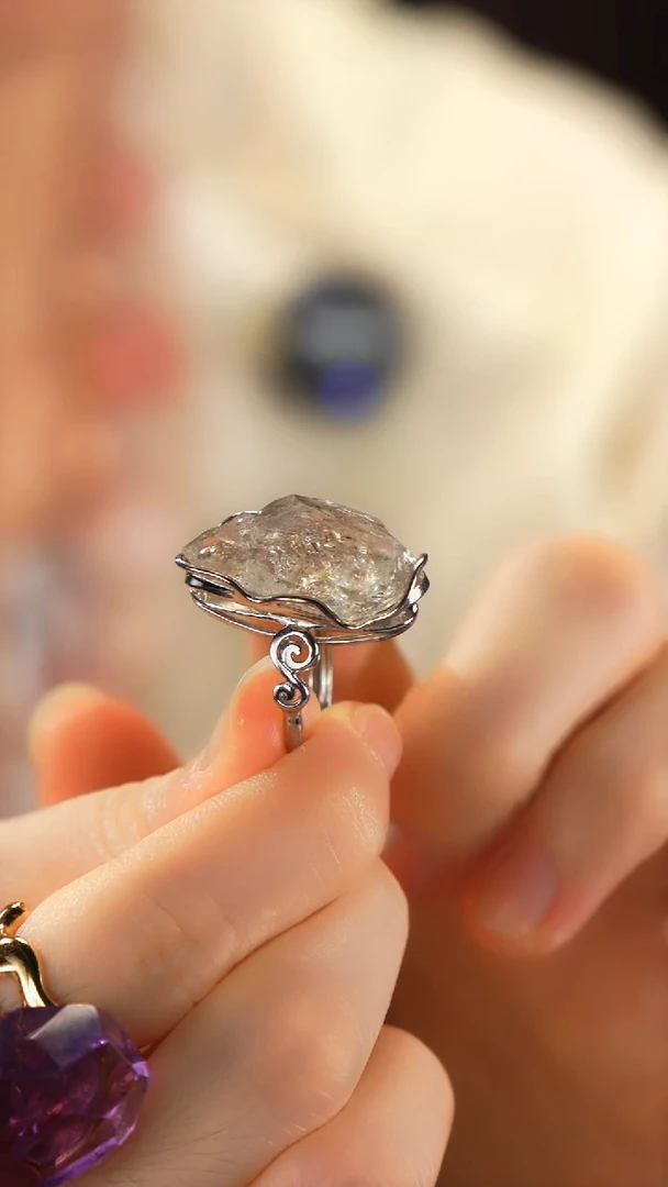 水晶戒指未镶嵌水晶戒指 闪灵钻