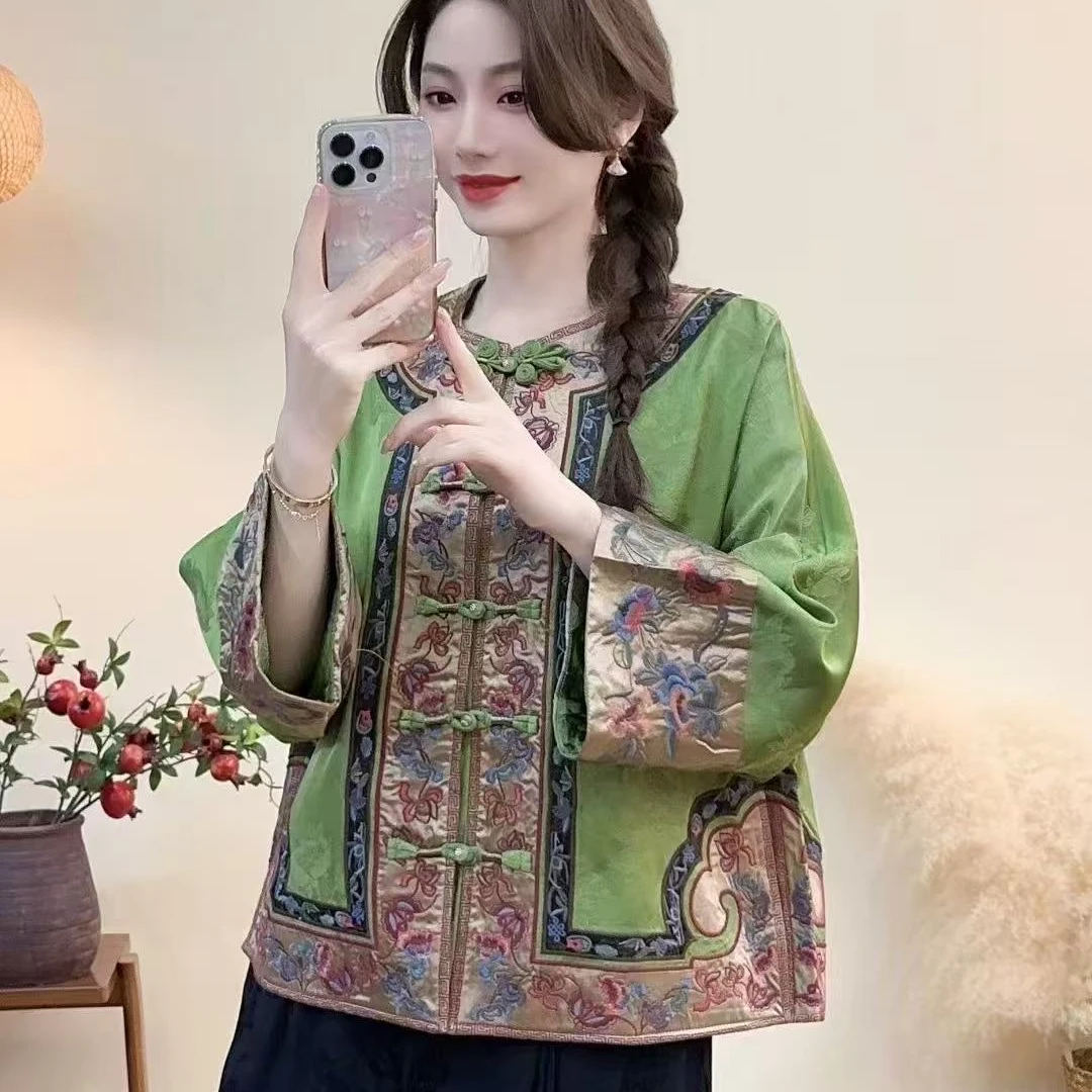 中式民族风刺绣开衫女式上衣