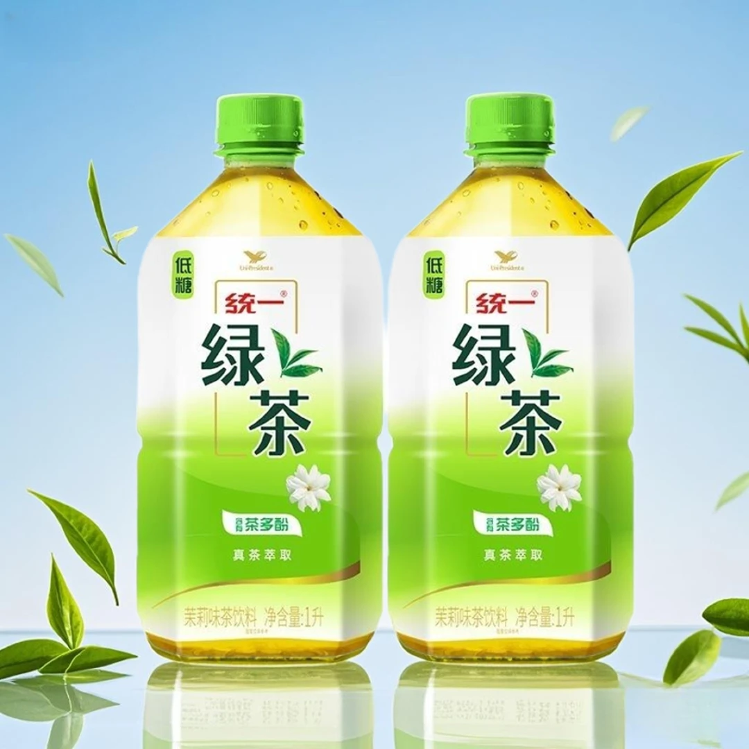 【2大瓶】统一绿茶1L茶饮料调味茶绿茶低糖饮料清爽解腻网红茶饮料