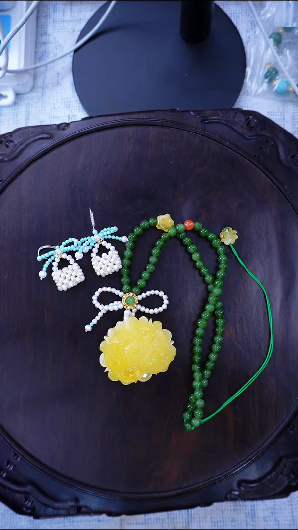 琥珀颈饰未镶嵌1.5日 套装 多样性发其一