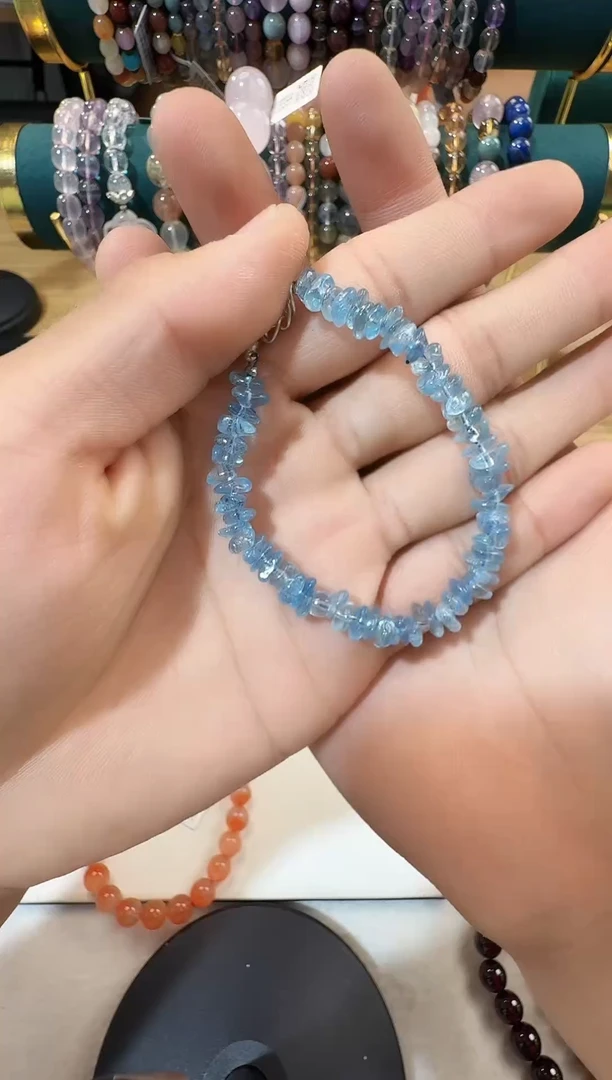 海蓝宝石手链未镶嵌晶0171