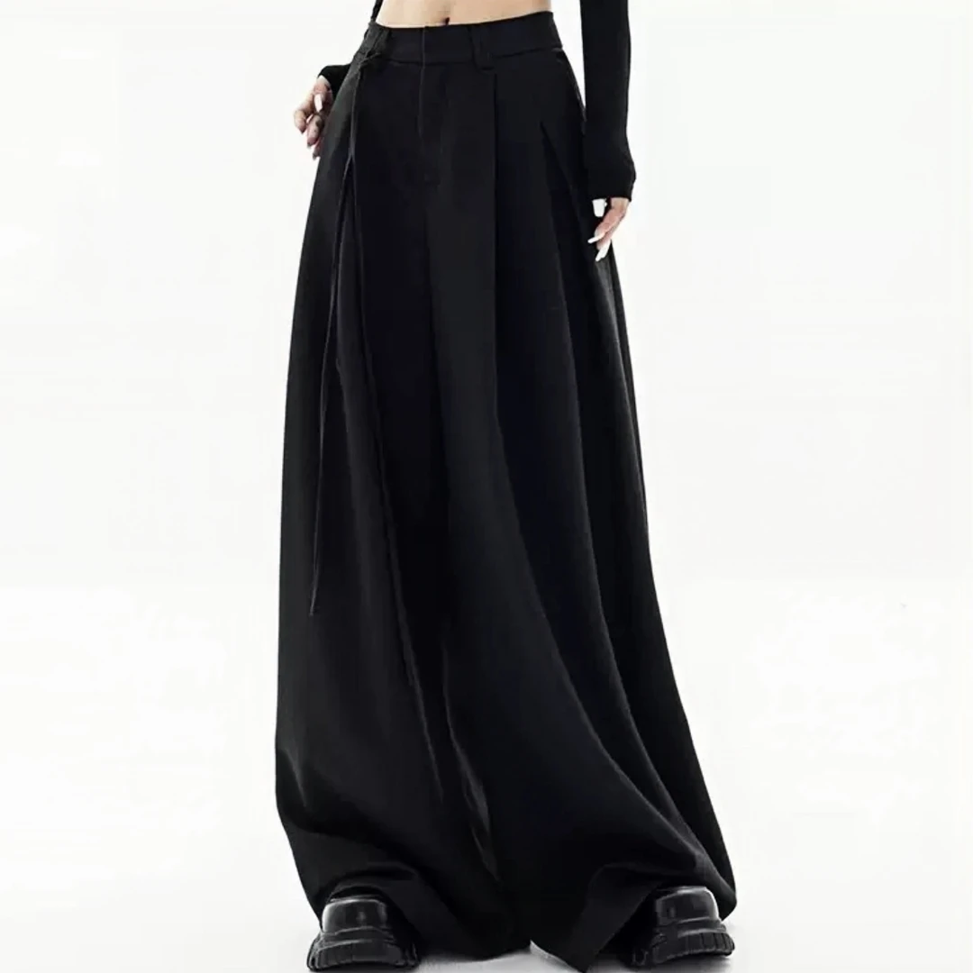 【娜孜】高腰宽松垂感拖地西装直筒宽松女春秋休闲阔腿裤大裤腿133