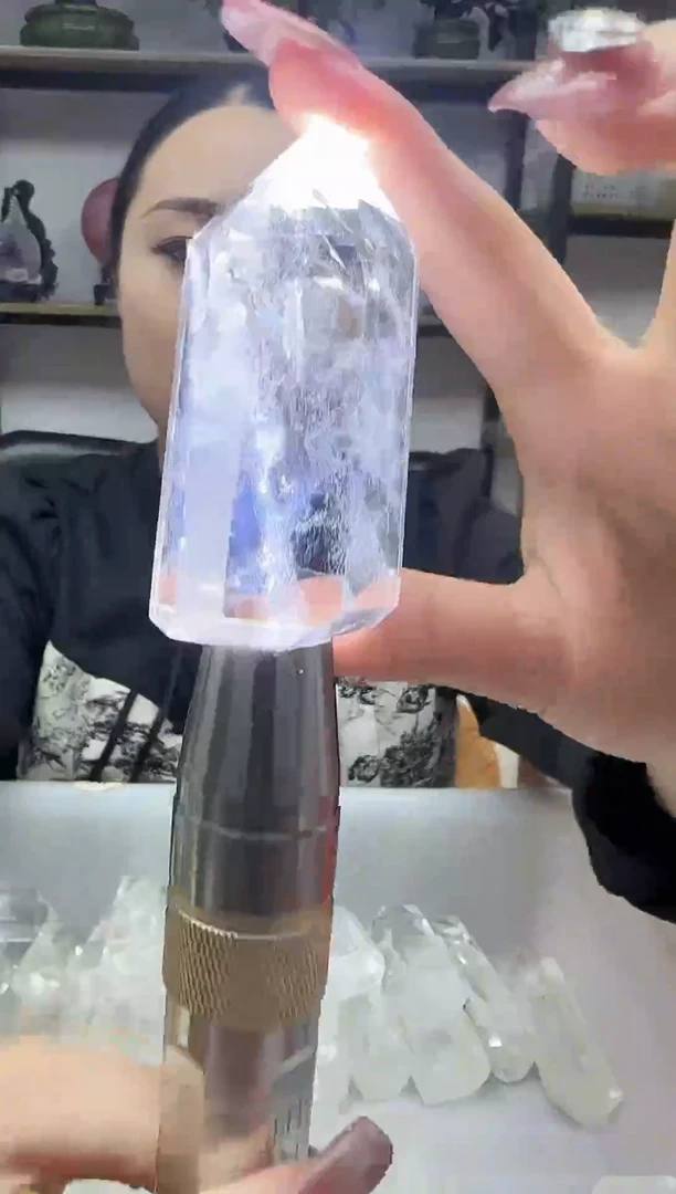 水晶摆件未镶嵌水晶蓝针水晶柱B091