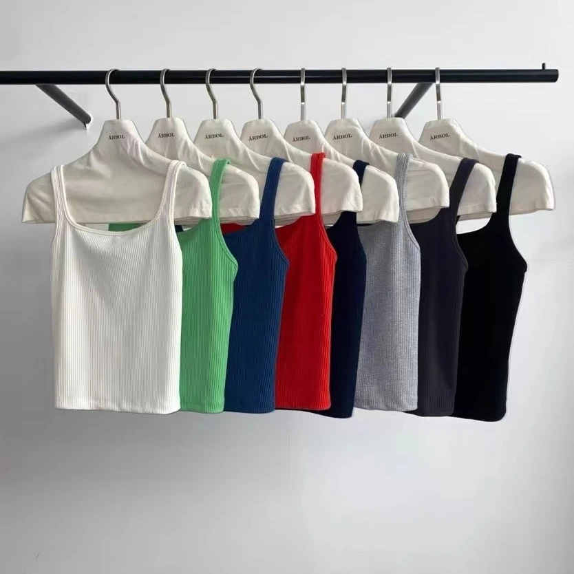 现货~arbol2025 新款百搭纯色修身显瘦打底8色女士吊带背心