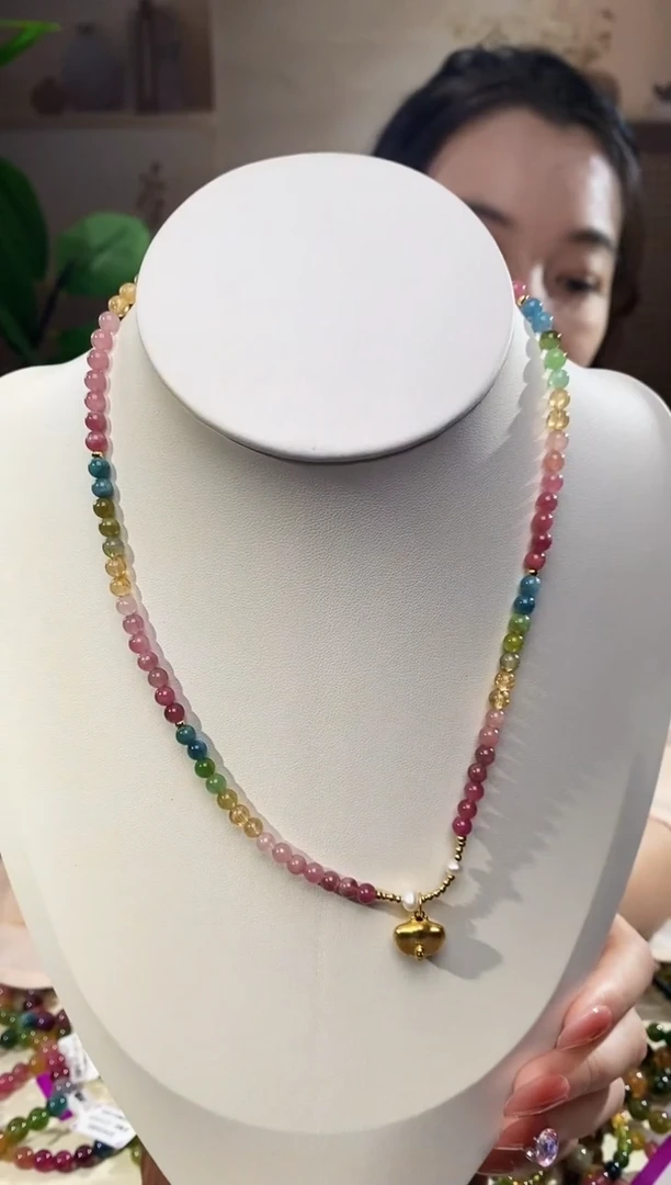 未镶嵌手链碧玺单圈颜色微差